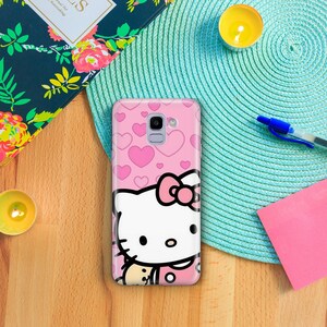 Hello Kitty KK7 Phone Case Cover For Samsung Galaxy A3 A5 A6 A7 A8 J3 J5 J6 J7 Models Japan Japanese Kitty White Cartoon Character Kitten image 3