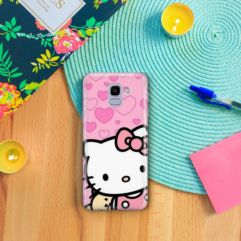 Hello Kitty KK7 Phone Case Cover For Samsung Galaxy A3 A5 A6 A7 A8 J3 J5 J6 J7 Models Japan Japanese Kitty White Cartoon Character Kitten image 3