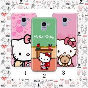 Hello Kitty KK7 Phone Case Cover For Samsung Galaxy A3 A5 A6 A7 A8 J3 J5 J6 J7 Models Japan Japanese Kitty White Cartoon Character Kitten image 1