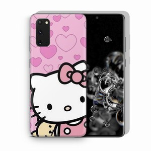 Funda de Hello Kitty KK7 para Samsung Galaxy S20, S21, S22, S23, S24, S25 FE Plus, Ultra Edge, diseño japonés de gatito blanco. 1