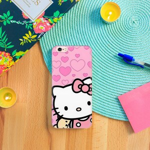 Hello Kitty KK7 Phone Case Cover For Apple iPhone 5 SE 2020 2022 6 7 8 X Xs XR MaX PLuS Models Japan Japanese Kitty White Cartoon Character image 5