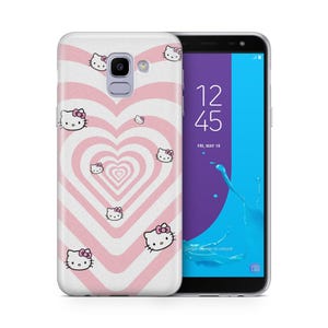 Funda de teléfono Hello Kitty KK3 para Samsung Galaxy A3, A5, A6, A7, A8, J3, J5, J6 y J7, diseño japonés de gatito blanco de dibujos animados. 2