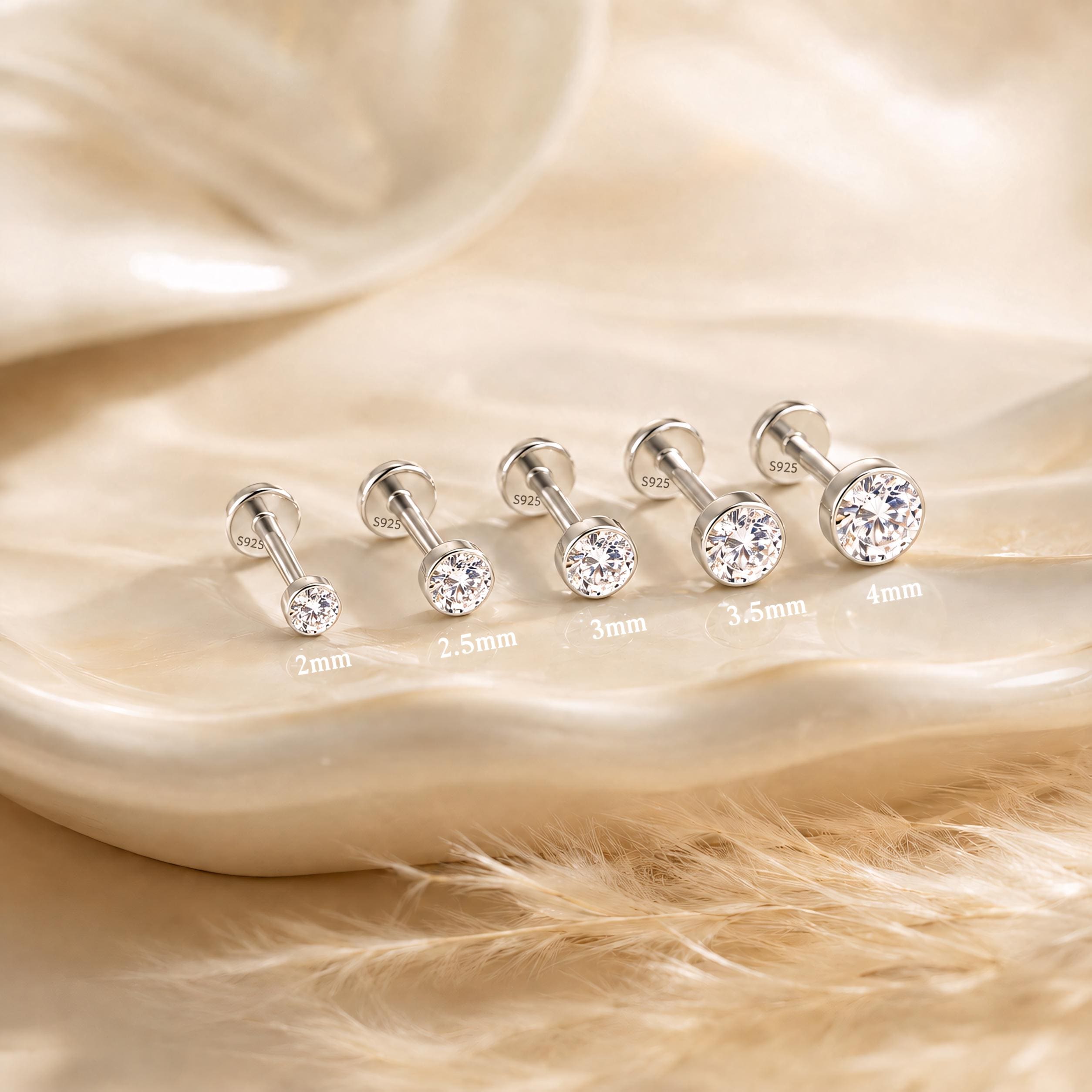 18k Gold Piercing Stud Earrings - Etsy