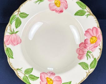 Franciscan Desert Rose Soup Bowl USA Backstamp 8.5” Round Rimmed Bowl Pink Floral- Good Vintage Condition (sold individually)
