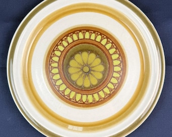 Vintage Acsons Sarasota Dinner Plate 10.5” Mid Century Modern Stoneware Japan Brown Yellow Retro Plate