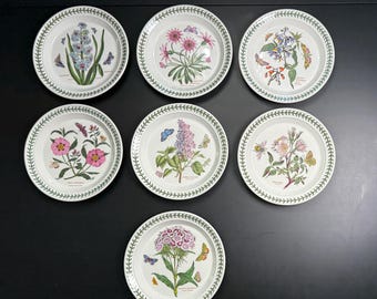 Vintage Portmeirion Botanic Garden Salad Plates | Susan Williams-Ellis Botanical Butterflies