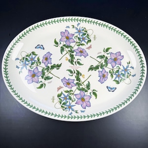 Portmeirion Botanic Garden Extra Large Oval Platter, 20" Rare Size, Clematis Florida, Susan Williams-Ellis