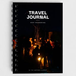 A5 Travel Journal Planner, Mount Bromo Campfire Cover, Spiral Bound (120 Pages) image 1