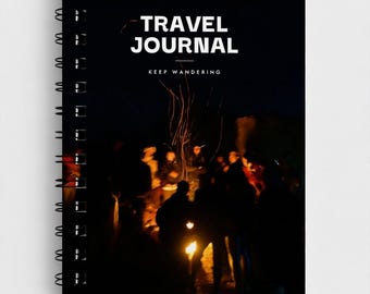 A5 resedagbok, omslag till lägerelden på Bromoberget, spiralbunden (120 sidor)