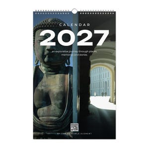 2027 Travel Photography Wall Calendar, 12 Places in Asia & Europe, Monthly QR Code Travel Stories, Gift for Travel Lovers