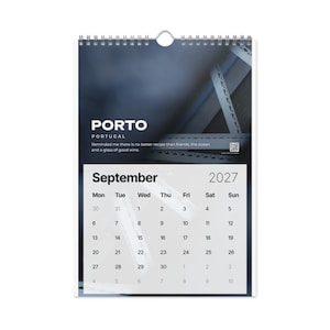 2027 Travel Photography Wall Calendar, 12 Places in Asia & Europe, Monthly QR Code Travel Stories, Gift for Travel Lovers