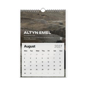 2027 Travel Photography Wall Calendar, 12 Places in Asia & Europe, Monthly QR Code Travel Stories, Gift for Travel Lovers