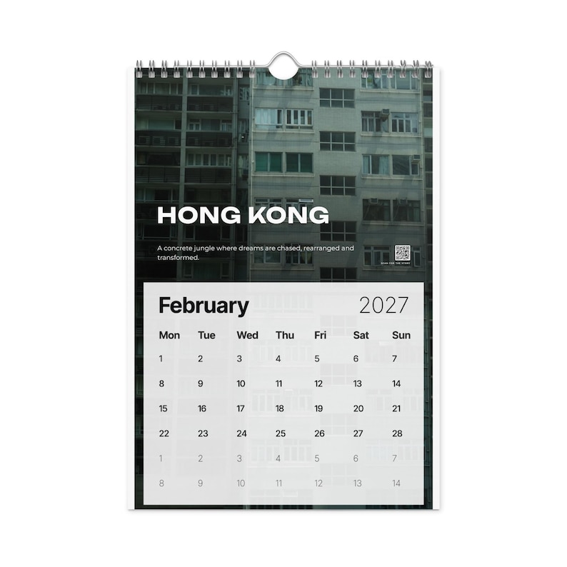 2027 Travel Photography Wall Calendar, 12 Places in Asia & Europe, Monthly QR Code Travel Stories, Gift for Travel Lovers