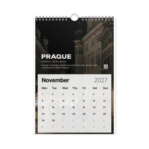 2027 Travel Photography Wall Calendar, 12 Places in Asia & Europe, Monthly QR Code Travel Stories, Gift for Travel Lovers