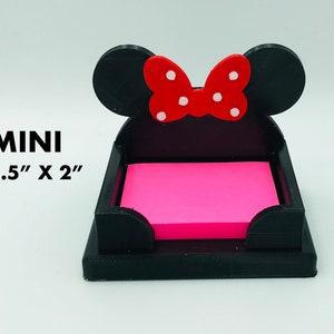 MINI Minnie Mouse Bow 3D Printed Disney 1.5" x 2" Sticky Note Holder for desk, work, office, dorm, graduation gift