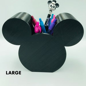 LARGE Mickey Mouse 3D Printed Disney Pen, Pencil, Paint Brush Holder for desk, work, office, Makeup Brush Holder, vanity, Tiered Tray Decor