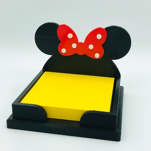 Minnie Mouse 3D Printed Disney Sticky Note Holder for desk, work, office image 1