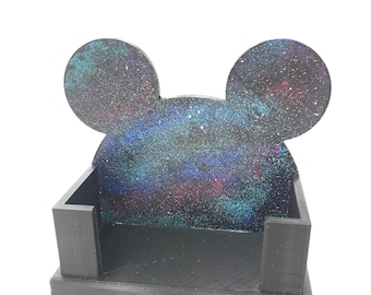 Galaxy and Stars Mickey Mouse Ears 3D Printed Disney Business Card Holder for desk, work, office