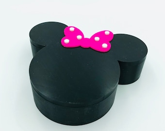 SHORT Minnie Mouse with Bow 3D Printed Disney Storage Container Jar desk, work, home office, dorm, Jewelry or Trinket Box, tiered tray decor