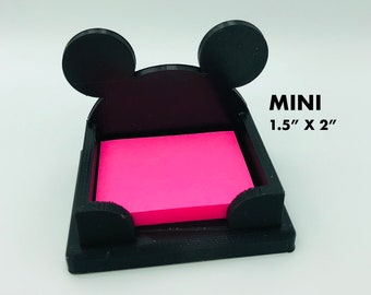 MINI Mickey Mouse 3D Printed Disney 1.5" x 2" Sticky Note Holder for desk, work, office, dorm, graduation gift