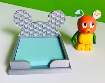 Spaceship Earth Mickey Mouse 3D Printed Disney Sticky Note Holder for desk, work, office, dorm