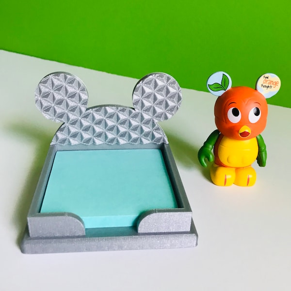 Spaceship Earth Mickey Mouse 3D Printed Disney Sticky Note Holder for desk, work, office, dorm