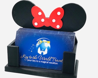 Minnie Mouse Ears 3D Printed Disney Business Card Holder for desk, work, office, dorm, graduation gift