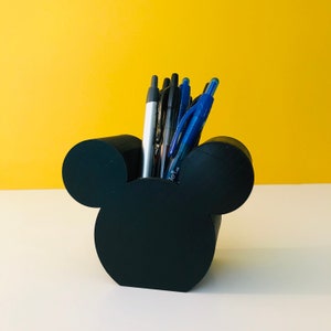 SMALL Mickey Mouse 3D Printed Disney Pen, Pencil, Paint Brush Holder for desk, work, office, Makeup Brush Holder, Tiered Tray Decor