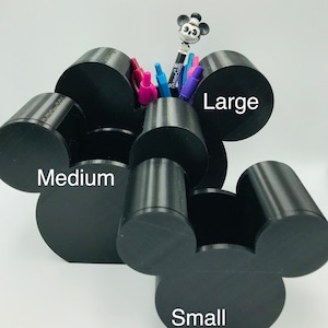 SMALL Mickey Mouse 3D Printed Disney Pen, Pencil, Paint Brush Holder for desk, work, office, Makeup Brush Holder, Tiered Tray Decor image 10