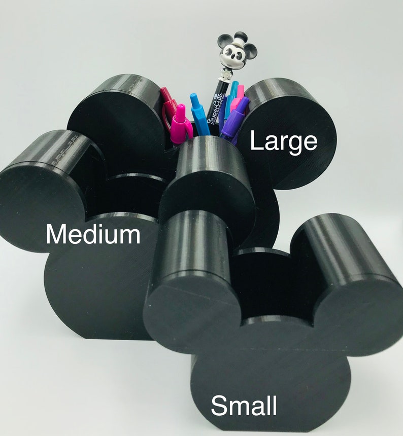 SMALL Mickey Mouse 3D Printed Disney Pen, Pencil, Paint Brush Holder for desk, work, office, Makeup Brush Holder, Tiered Tray Decor image 10