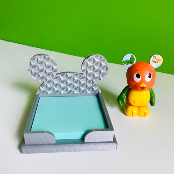 Spaceship Earth Mickey Mouse 3D Printed Disney Sticky Note Holder for desk, work, office, dorm