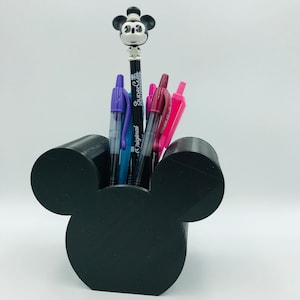 SMALL Mickey Mouse 3D Printed Disney Pen, Pencil, Paint Brush Holder for desk, work, office, Makeup Brush Holder, Tiered Tray Decor image 4
