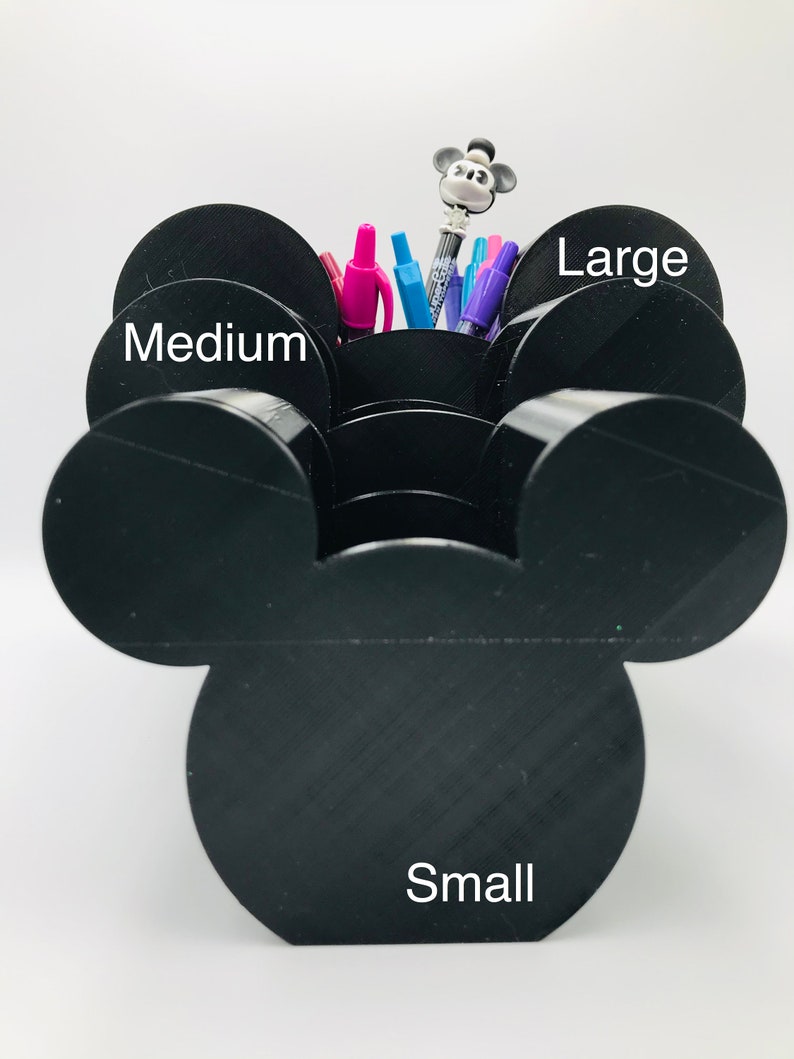 SMALL Mickey Mouse 3D Printed Disney Pen, Pencil, Paint Brush Holder for desk, work, office, Makeup Brush Holder, Tiered Tray Decor image 9