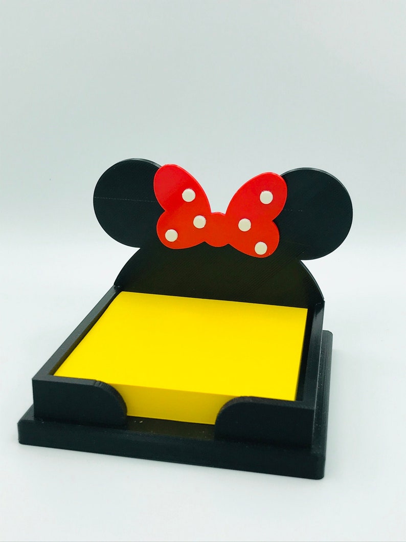 Minnie Mouse 3D Printed Disney Sticky Note Holder for desk, work, office image 1