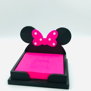 Minnie Mouse 3D Printed Disney Sticky Note Holder for desk, work, office image 2