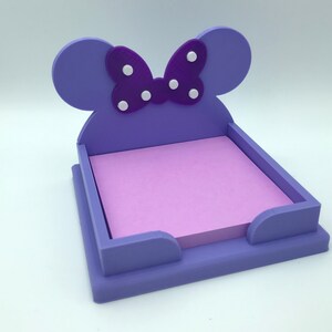 Minnie Mouse 3D Printed Disney Sticky Note Holder for desk, work, office image 5