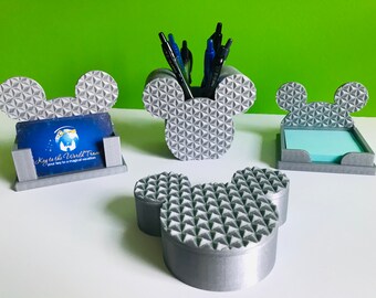 Mickey Spaceship Earth 3D Printed Epcot Disney Desk Set for desk, work, office, dorm