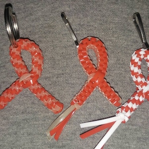 HIV/AIDS red ribbon awareness keychain