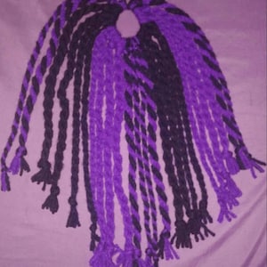Purple and black dread falls- elastic ponytail