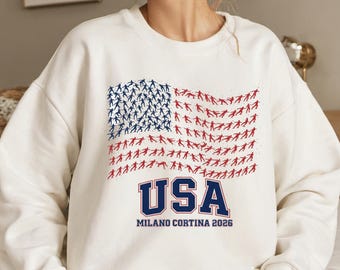 USA Milano Cortina 2026 Shirt,American Winter Sports Flag Graphic Apparel – Sweatshirt, Tee & Youth