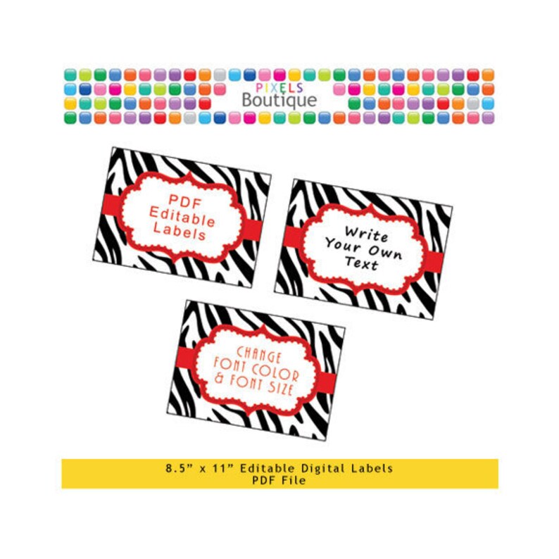 Favor s Printable Pdf Editable Red Zebra Assorted s Stickers Labels No 119 Buffet Or Food Cards 3 5 X 2 5 Labels Paper Party Supplies Stickers Labels s Christinegz Com Favor s Printable Pdf Editable Red Zebra Assorted s Stickers Labels No 119 Buffet Or Food Cards 3 5 X 2 5 Labels Paper Party Supplies Stickers Labels s Christinegz Com