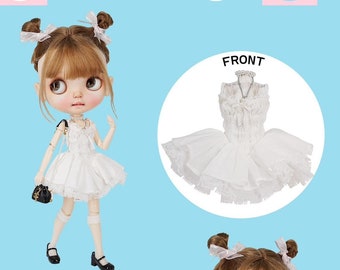 SugarA Late Summer Chic Babes Swan Lake Ballet Dress for Blythe dolls - doll outfit clothes dresses