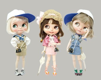 SugarA 2021 Bib Skirt for Blythe dolls - Blythe outfits clothes dress - 3 colors in