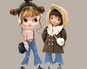 SugarA 2022 Spring Collection bell-bottomed jeans pants for Blythe dolls - Blythe outfits clothes dress