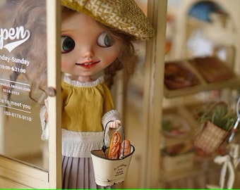 Miss yo 2023 Yellow Lotus Sleeves Blouse for Blythe & JerryBerry dolls  (doll clothes dress outfits )