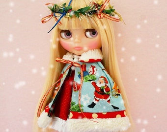 BHC Christmas Cape Dress Set for Blythe dolls - doll outfit dress clothes