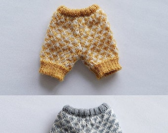 Ready Stock! - Miss yo yellow / grey knit Shorts for Blythe dolls - (doll clothes dress outfits )