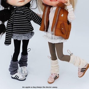 Pre-order Neon Apple Polar fleece ankle socks for 1/6 dolls Blythe dolls - white beige grey black 4 colours in