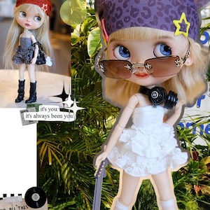 Pre-order DonDon 2025 Summer collection Sweetie Layered Cake Dress for 1/6 Blythe dolls OB22 OB24 - White / Grey