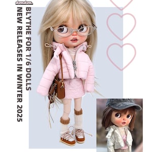Pre-order DonDon Reflective Pink Down Jacket for 1/6 dolls Blythe dolls  - doll clothes outfits